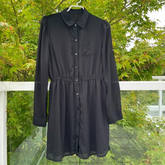 vintage black dress with sheer arms - Picture 1 of 6